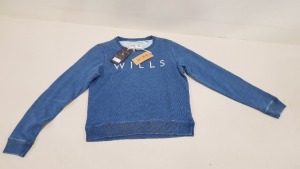 10 X BRAND NEW JACK WILLS BLUE CREWNECK SWEATSHIRTS SIZE 12 RRP £54.50 (TOTAL RRP £545.00)