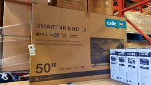 1 X BRAND NEW CELLO SMART 4K UHD 50 TV