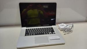 APPLE MACBOOK PRO LAPTOP 15 SCREEN, 500GB HARD DRIVE APPLE X O/S - WITH NEW CHARGER AND LED BACKLIT KEYBOARD