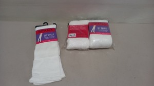 21 X BRAND NEW SPANX PACKS OF 3 CHIC LOOK RIBBED TEXTURE OVER THE KNEE SOCKS IN WHITE (TOTAL RRP $1500.00)