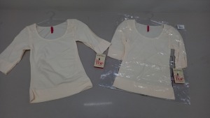 15 X BRAND NEW SPANX ELBOW LENGTH SCOOP NECK IN VANILLA SIZE MEDIUM