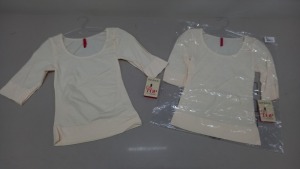 15 X BRAND NEW SPANX ELBOW LENGTH SCOOP NECK IN VANILLA SIZE MEDIUM