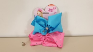 140 X BRAND NEW JOJO SIWA NEON BLUE / PINK BOW SET IN 7 BOXES