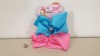 140 X BRAND NEW JOJO SIWA NEON BLUE / PINK BOW SET IN 7 BOXES