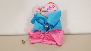140 X BRAND NEW JOJO SIWA NEON BLUE / PINK BOW SET IN 7 BOXES