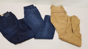 6 PIECE MIXED G STAR JEAN LOT CONTAINING BLUE DENIM JEANS AND BROWN DENIM JEANS IN VARIOUS SIZES