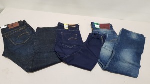 6 PIECE MIXED G STAR JEAN LOT CONTAINING BLUE DENIM JEANS IN VARIOUS SIZES