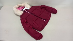 4 X BRAND NEW TOPSHOP FAUX FUR HOODED PUFFER COATS SIZE 8 AND 10 RRP £69.00 (TOTAL RRP £276.00)
