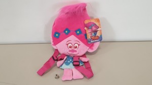 60 X BRAND NEW TROLLS POPPY HEAD PLUSH BACKPACKS IN 5 BOXES