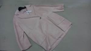 4 X BRAND NEW TOPSHOP PINK FUR BUTTONED COATS / JACKETS SIZE 12 AND 14 RRP £65.00 (TOTAL RRP £260.00)