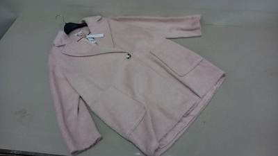 4 X BRAND NEW TOPSHOP PINK FUR BUTTONED COATS / JACKETS SIZE 10 AND 12 RRP £65.00 (TOTAL RRP £260.00)