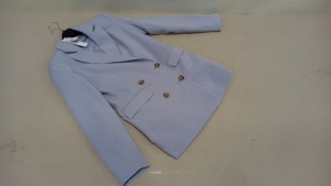 6 X BRAND NEW TOPSHOP PURPLE BUTTONED BLAZERS IN VARIOUS SIZES IE 8, 10 AND 14 RRP £59.00 (TOTAL RRP £354.00)