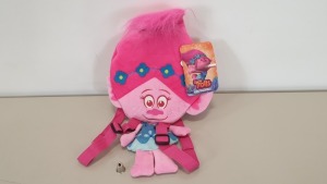 60 X BRAND NEW TROLLS POPPY HEAD PLUSH BACKPACKS IN 5 BOXES