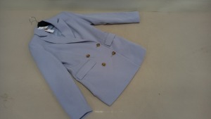 6 X BRAND NEW TOPSHOP PURPLE BUTTONED BLAZERS IN VARIOUS SIZES IE 8, 10 AND 14 RRP £59.00 (TOTAL RRP £354.00)