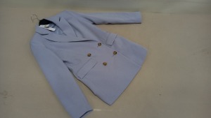 6 X BRAND NEW TOPSHOP PURPLE BUTTONED BLAZERS IN VARIOUS SIZES IE 8, 10 AND 14 RRP £59.00 (TOTAL RRP £354.00)