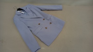 6 X BRAND NEW TOPSHOP PURPLE BUTTONED BLAZERS IN VARIOUS SIZES IE 8, 10 AND 14 RRP £59.00 (TOTAL RRP £354.00)