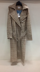 4 X BRAND NEW TOPSHOP LONG CHEQUERED COATS SIZE 10 RRP £85.00 (TOTAL RRP £340.00)