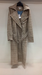 4 X BRAND NEW TOPSHOP LONG CHEQUERED COATS SIZE 10 RRP £85.00 (TOTAL RRP £340.00)