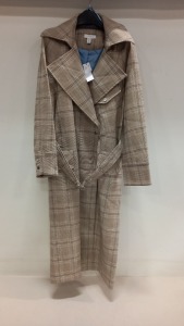 4 X BRAND NEW TOPSHOP LONG CHEQUERED COATS SIZE 12 RRP £85.00 (TOTAL RRP £340.00)