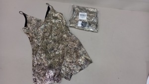 12 X BRAND NEW TOPSHOP GOLD DRESSES UK SIZE 10 RRP £36.00 (TOTAL RRP £432.00)