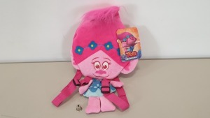 60 X BRAND NEW TROLLS POPPY HEAD PLUSH BACKPACKS IN 5 BOXES