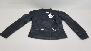 20 X BRAND NEW ONLY CLOTHING BLACK LEATHER BIKER NOOS JACKETS UK SIZE 10 AND 12