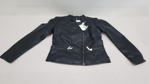 20 X BRAND NEW ONLY CLOTHING BLACK LEATHER BIKER NOOS JACKETS UK SIZE 12