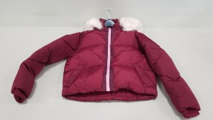 4 X BRAND NEW TOPSHOP FAUX FUR HOODED PUFFER COATS SIZE 8 RRP £69.00 (TOTAL RRP £276.00)
