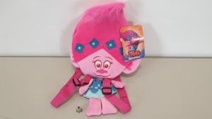 60 X BRAND NEW TROLLS POPPY HEAD PLUSH BACKPACKS IN 5 BOXES