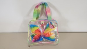 72 X BRAND NEW JOJO SIWA BOW SHAPED AND PRINT TOTE BAGS IN 6 BOXES