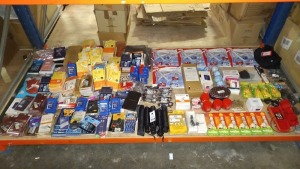 LARGE QUANTITY ASSORTED LOT CONTAINING AIRPORT SETS, UMBRELLAS, SUPERMAX KWIK 2 SHAVERS, PHONE TEMPERED GLASS PROTECTORS, HOLTS RADIATOR COOLING SYSTEM LEAK REPAIR, GLASSES, CANDLES, SPORTCAR HOUSE PHONE ETC