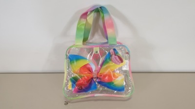 72 X BRAND NEW JOJO SIWA BOW SHAPED AND PRINT TOTE BAGS IN 6 BOXES