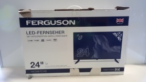 1 X BRAND NEW FERGUSON 24 LED FERNSEHER TV WITH MIT INTEGRIERTEM SATELLITE TUNER