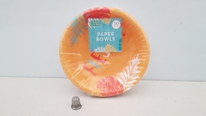 600 X BRAND NEW BOXED SUMMER LIVING 20PACK OF FIESTA PAPER BOWLS - IN 15 BOXES