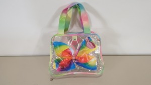 72 X BRAND NEW JOJO SIWA BOW SHAPED AND PRINT TOTE BAGS IN 6 BOXES