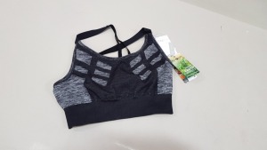 15 X BRAND NEW USA PRO BRA GYM TOPS IN BLACK AND GREY SIZE 12