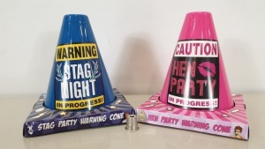 336 X BRAND NEW HEN PARTY (CELEBRATION) CONES IN 14 BOXES