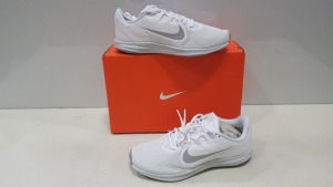 5 X BRAND NEW WOMENS NIKE DOWNSHIFTER 9 TRAINERS IN WOLF GREY AND WHITE UK SIZE 6.5