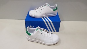 5 X BRAND NEW KIDS ADIDAS ORGINALS STAN SMITHS IN WHITE AND GREEN UK SIZE 2.5