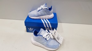 6 X BRAND NEW INFANTS ADIDAS SWIFT RUN TRAINERS IN BLUE AND WHITE UK SIZE 5.5