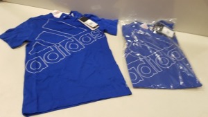 24 X BRAND NEW ADIDAS LOGO PRINT ROYAL BLUE T-SHIRTS UK SIZE 7-8 YEARS