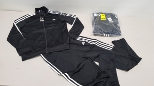 13 X BRAND NEW ADIDIAS ORGINALS FULL TRACKSUIT (TRACK PANTS AND TRACK TOP) IN BLACK AND WHITE SIZE UK 14-15
