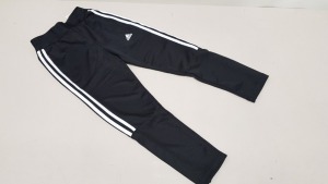 17 X BRAND NEW ADIDAS ORGINALS AEROREADY BLACK AND WHITE TRACK PANTS UK SIZE 8-9 YEARS