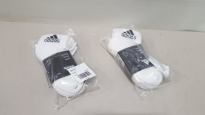 15X PACKS OF 3 (45) ADIDAS WHITE ANKLE SOCKS SIZES KIDS XXL