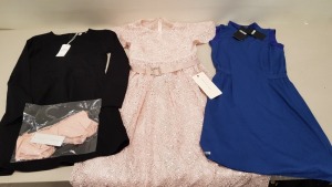 6 PIECE MIXED CLOTHING LOT CONTAINING A STELLA MCCARTNEY BRA 32DD, SKOPES BLAZER SIZE 40S, COLMAR DRESS SIZE 8, DOLPHIN SWIM SUIT SIZE 34, JACK WILLS DRESS SIZE 10 AND A ADREANA PAPELL DRESS SIZE 8