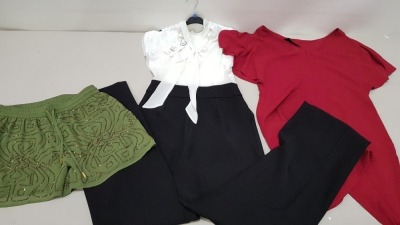 6 PIECE MIXED CLOTHING LOT CONTAINING A RALPH LAUREN JACKET SIZE 14, JACK JONES SHIRT SIZE SMALL, BIBA SHORTS SIZE 10, THEORY DRESS SIZE 8, DAMSEL JUMPSUIT SIZE 8 AND G STAR JEANS SIZE 26-32