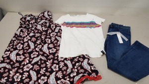 5 X PIECE MIXED CLOTHING LOT CONTAINING CALVIN KLEIN JEANS 29/32, TOMMY HILFIGER DRESS SIZE 6, FARAH JUMPER SIZE LARGE, CHILLAZ TOP SIZE 8 AND CHESCA DRESS SIZE 1