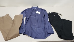 5 X PIECE MIXED CLOTHING LOT CONTAINING POLICE JEANS 30/34, QUICKSILVER SHORTS, MARELLA DRESS UK 12, HOWICK CHINOS 32 L, TIGER OF SWEDEN SHIRT 16.5
