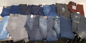 6 X BRAND NEW G-STAR JEANS IN VARIOUS STYLES AND SIZES IE LIGHT BLUE, DARK BLUE, GREY AND BLACK ETC
