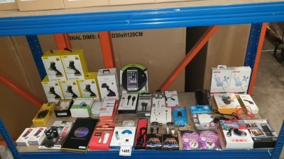 MIXED PHONE ACCESSORIES IE. 1 LINK CAR HOLDERS, 4-PORT HIGH SPEED USB, DATA CABLES, UK ADAPTERS,